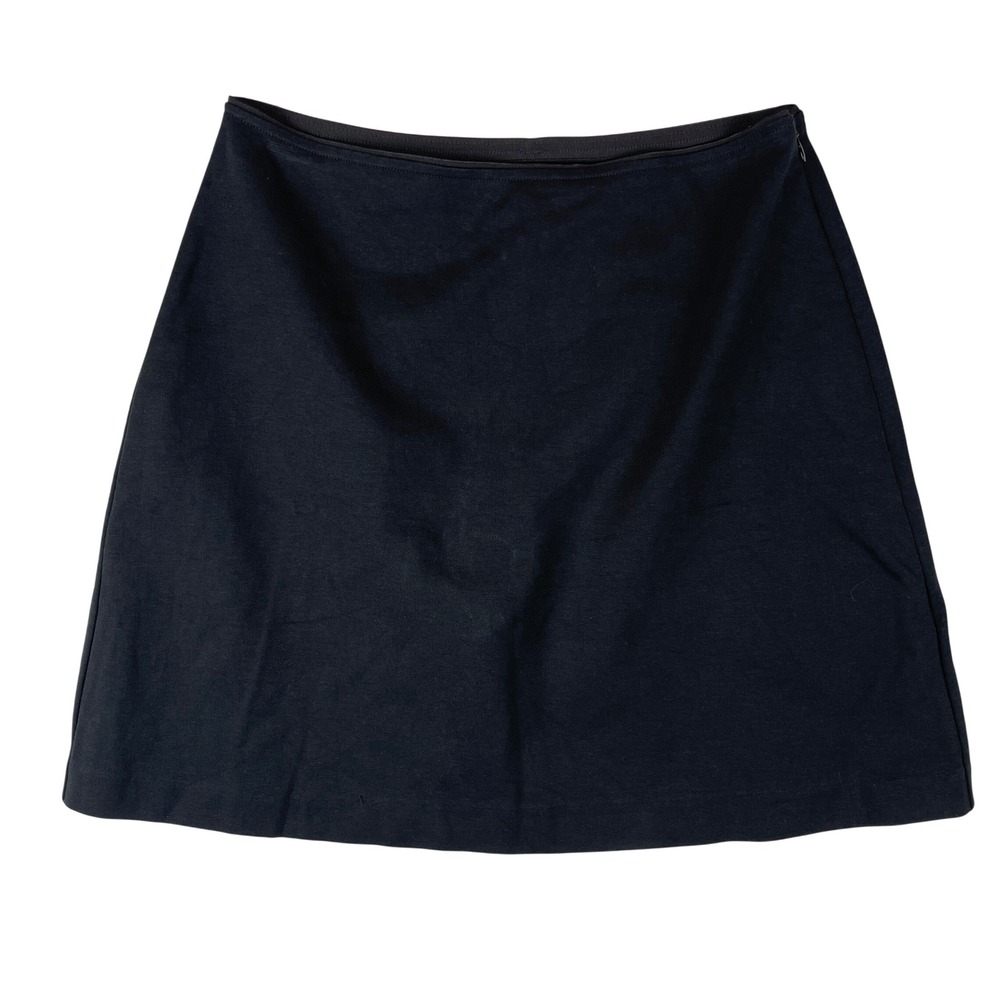 Everlane Black Organic Cotton Modal Blend Mini Skirt Size S A-Line Side Zip